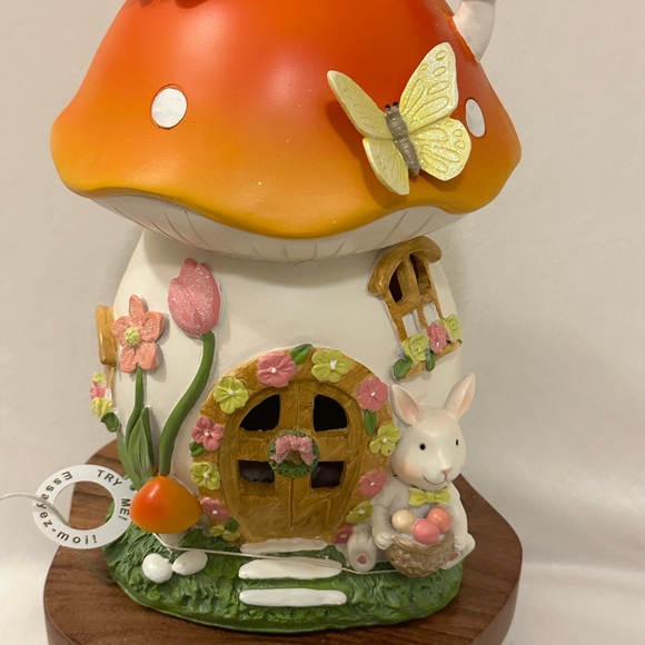 Cupcakes and Cashmere Easter Mushroom House with Bunny Light Up - Picture 2 of 5